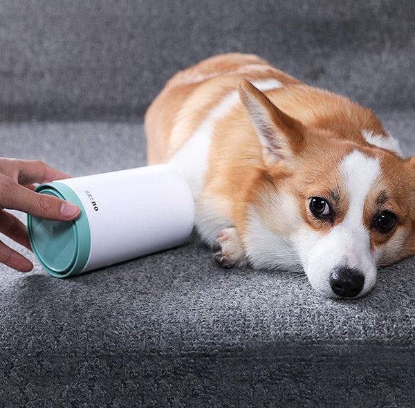 PawSpa portable dog paw cleaner cup with soft silicone bristles