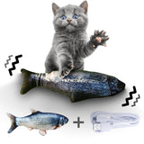 Cat playing with FlipFish flopping fish toy